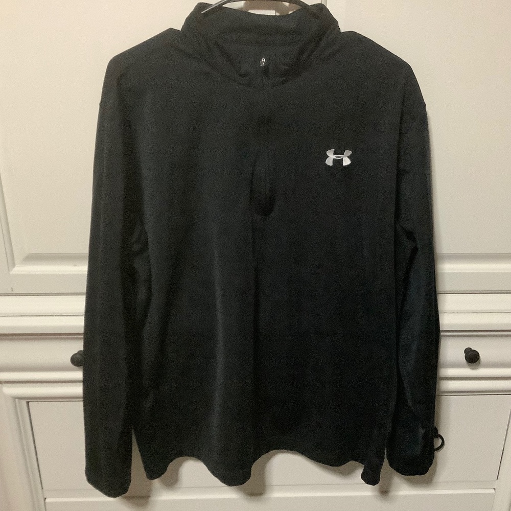 Under Armour Mens XL 1/4 zip black pullover shirt